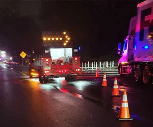 Image of fire police traffic unit at a fire call